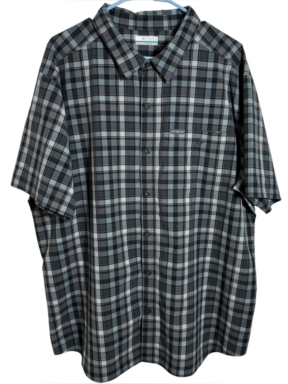 Columbia Plaid Performance Button Down Shirt Men’s XL Outdoor Hiking